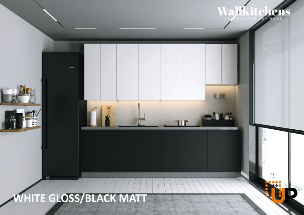 Kitchen Contemporary Collection Black & White Gloss Color Base Size 9.5Ft Wide photo#2