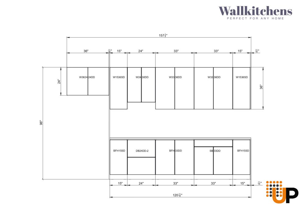 Kitchen Timekeeper Collection White Matte Color Base Size 13Ft Wide photo#4
