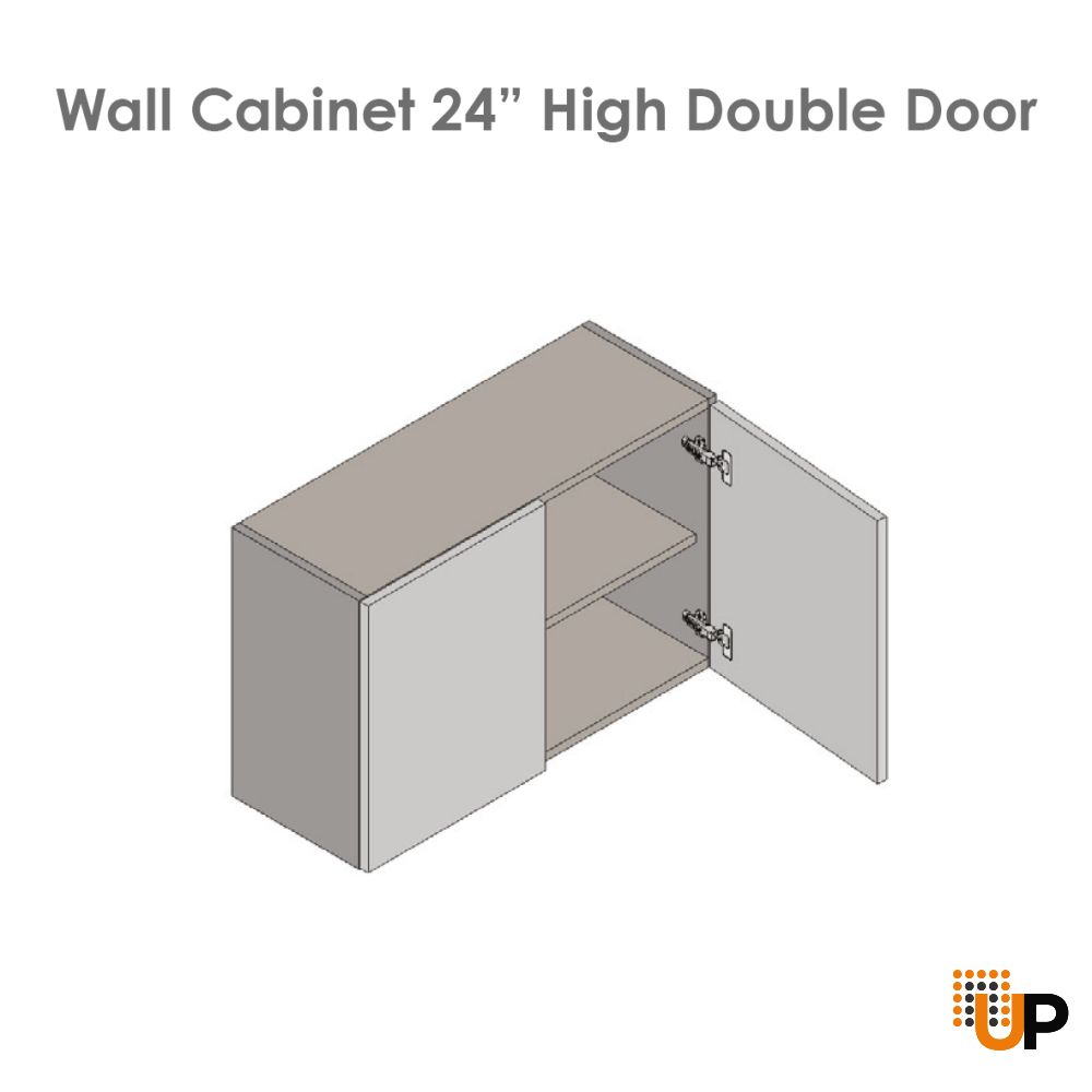 30" x 24" x 24" Refrigerator Wall Cabinet-Double Door-with Natural Teak door photo#4