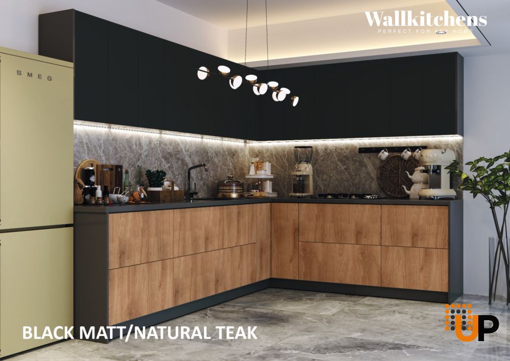 Kitchen Culinary Collection Natural Teak & Black Color Base Size 10Ft Wide photo#2