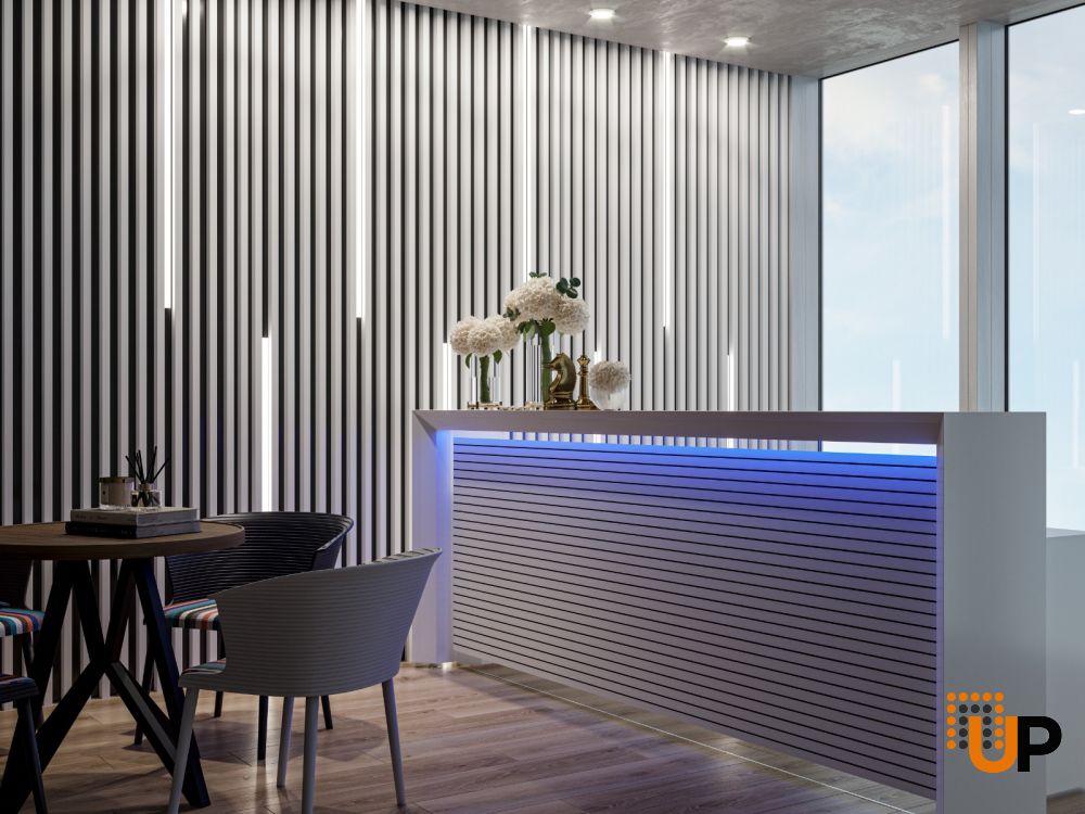 Sartodoors White Silk Contemporary Decorative Wall Panels Wood Slat Ensemble - Pack of 8 photo#2