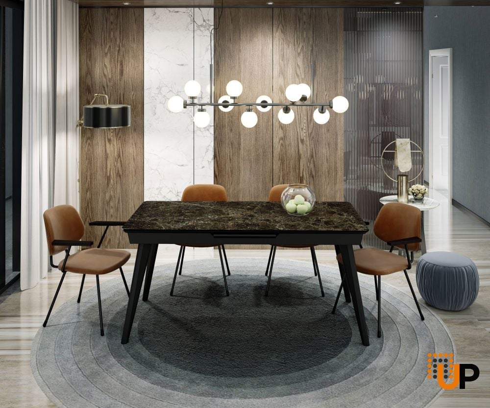 Dining Table MODENA 62(78)x31x29 Laminam Emperador Extra photo#2