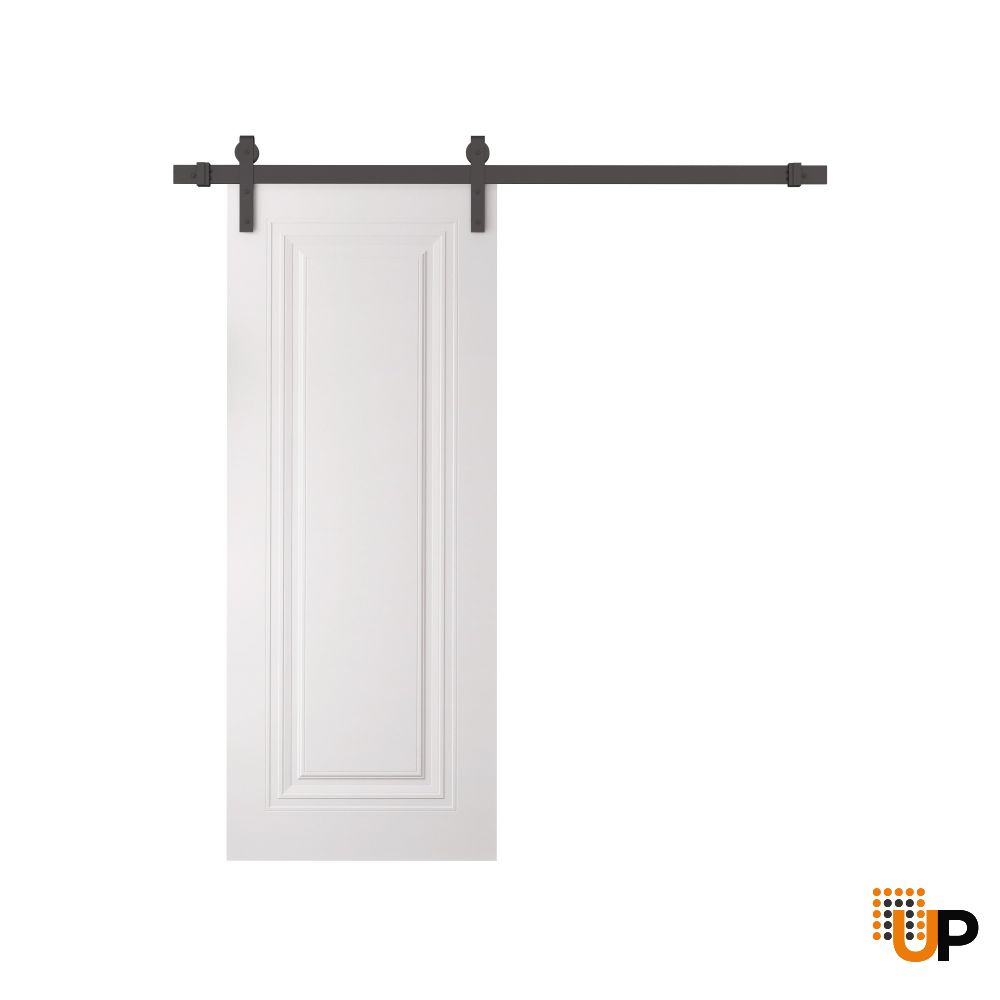 Barn Door 18 x 80 inches | BASIC 9111 White | 6.6FT Rail Track Heavy Hardware Set | Solid Panel Interior Doors photo#1