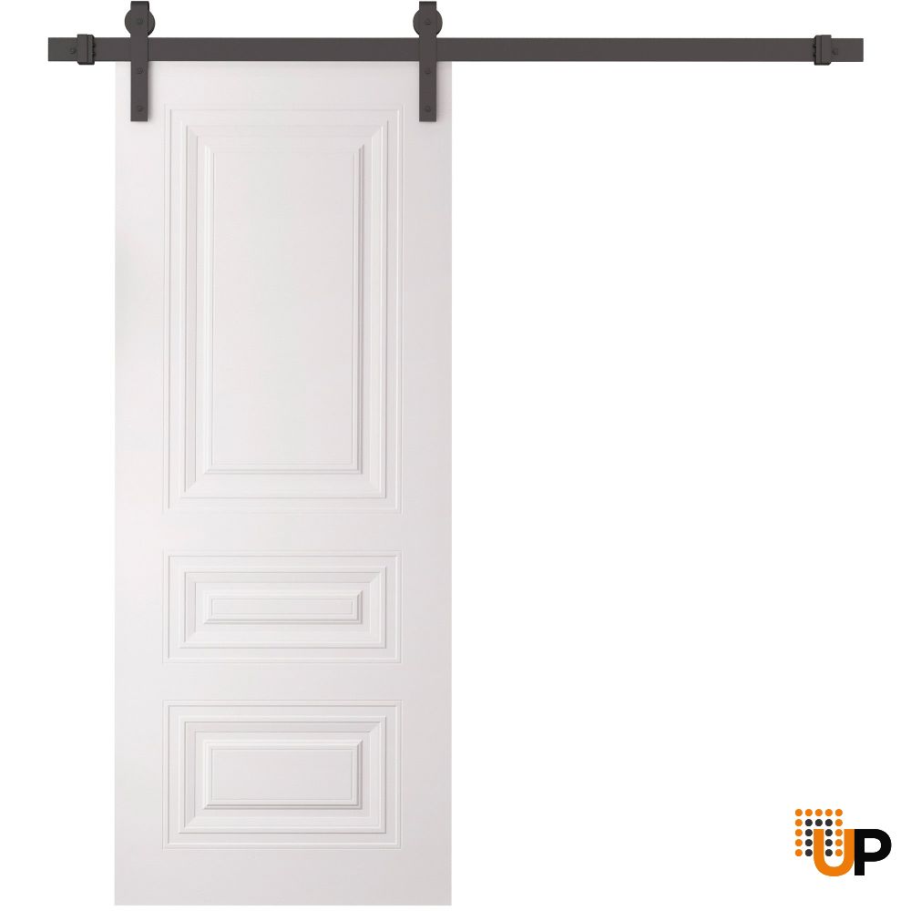 Barn Door 36 x 84 inches | BASIC 9233 White | 6.6FT Rail Track Heavy Hardware Set | Solid Panel Interior Doors photo#1