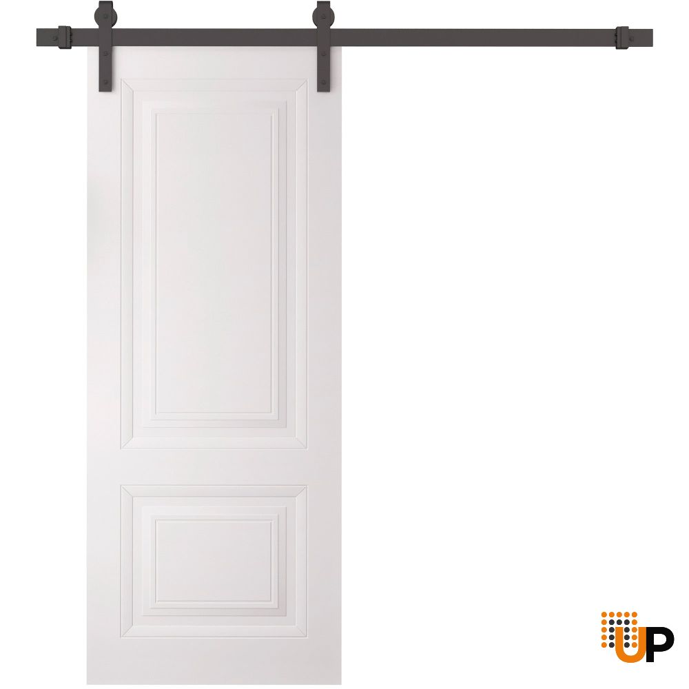 Barn Door 18 x 80 inches | BASIC 9422 White | 6.6FT Rail Track Heavy Hardware Set | Solid Panel Interior Doors photo#1