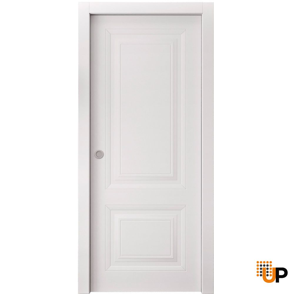 Sliding Pocket Door 18 x 84 inches | BASIC 9422 White | Kit Rail Hardware | Solid Wood Interior Bedroom Doors photo#1