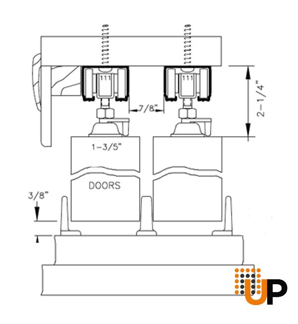 Sliding Closet Bypass Doors | Planum 0015 Ginger Ash and Aluminum Strips | Sturdy Top Mount Rails Moldings Trims Hardware Set | Wood Solid Bedroom Wardrobe Doors -84" x 84" (2* 42x84) photo#5