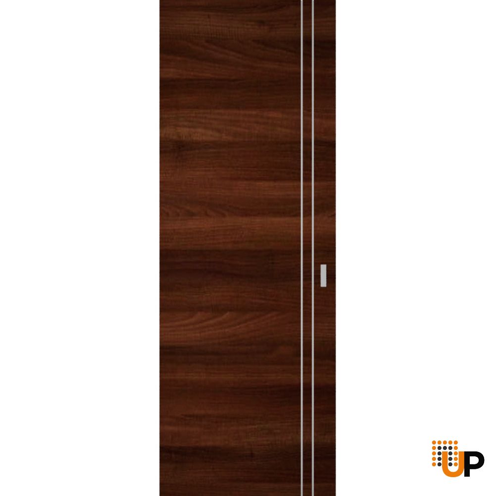 Hidden Barn | Planum 0310 Chocolate Ash | Sturdy Finished Doors | Magic Concealed Sliding Set 32" x 84" photo#1