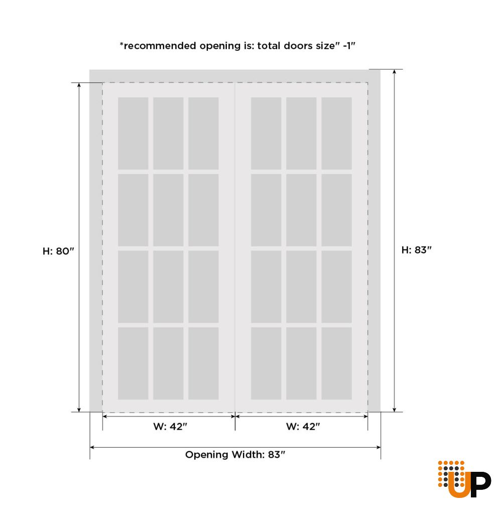 Sliding Closet Opaque Glass Bypass Doors 84 x 80 inches / Sete 6933 White Silk / Rails Hardware Set / Wood Solid Bedroom Wardrobe Doors  photo#7