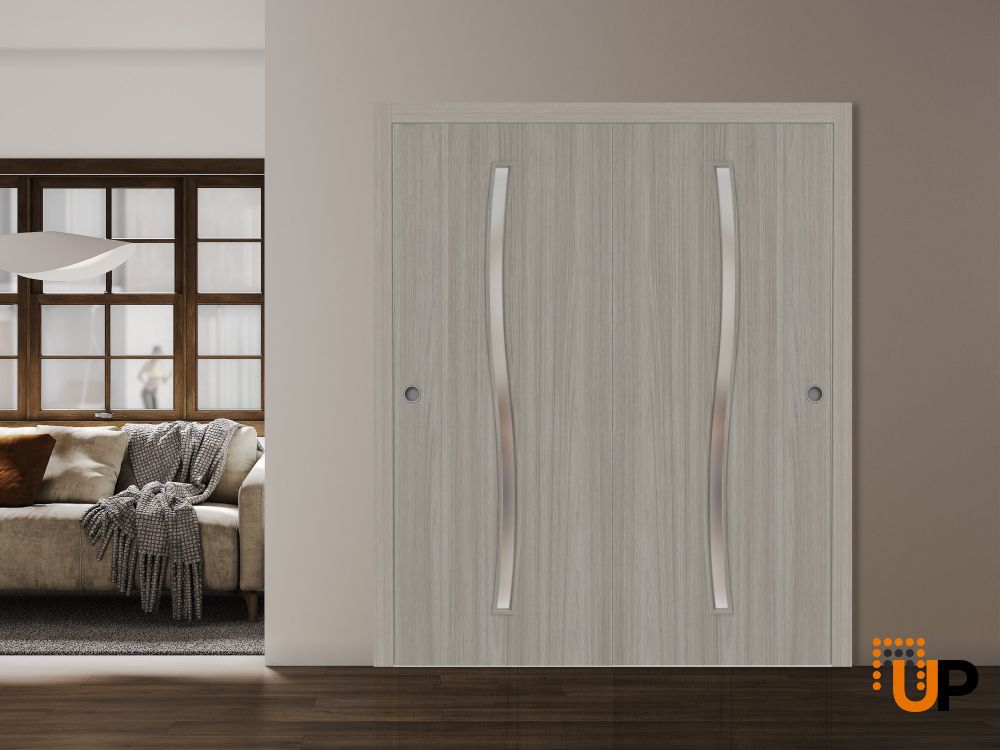Slab Door Panel 36 x 84 inches | BASIC 3002 Oak | Wood Veneer Doors | Pocket Closet Sliding Barn photo#3