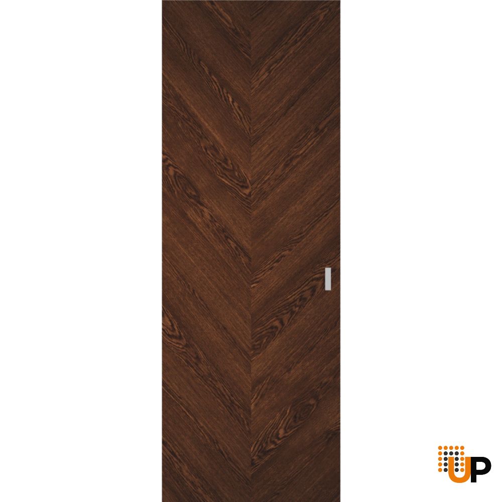 Hidden Barn | Ego 5005 Cognac Oak Veneer | Wood Veneer Doors | Magic Concealed Sliding Set | 30" x 96" photo#1