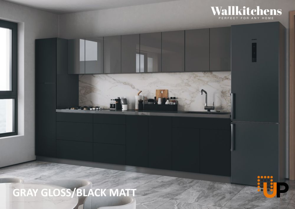 Kitchen Elegant Collection Black Color & Gray Base Size 11Ft Wide photo#2