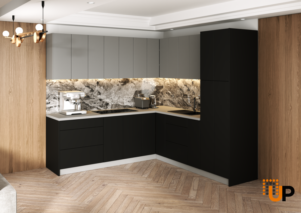 Kitchen Urban Collection Black & Gray Color Base Size 8x8Ft Wide photo#2