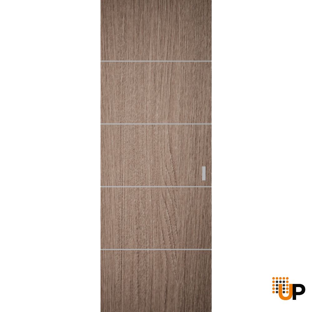 Hidden Barn | Planum 0020 Grey Oak | Sturdy Finished Flush Modern Doors | Magic Concealed Sliding Set 24" x 80" photo#1