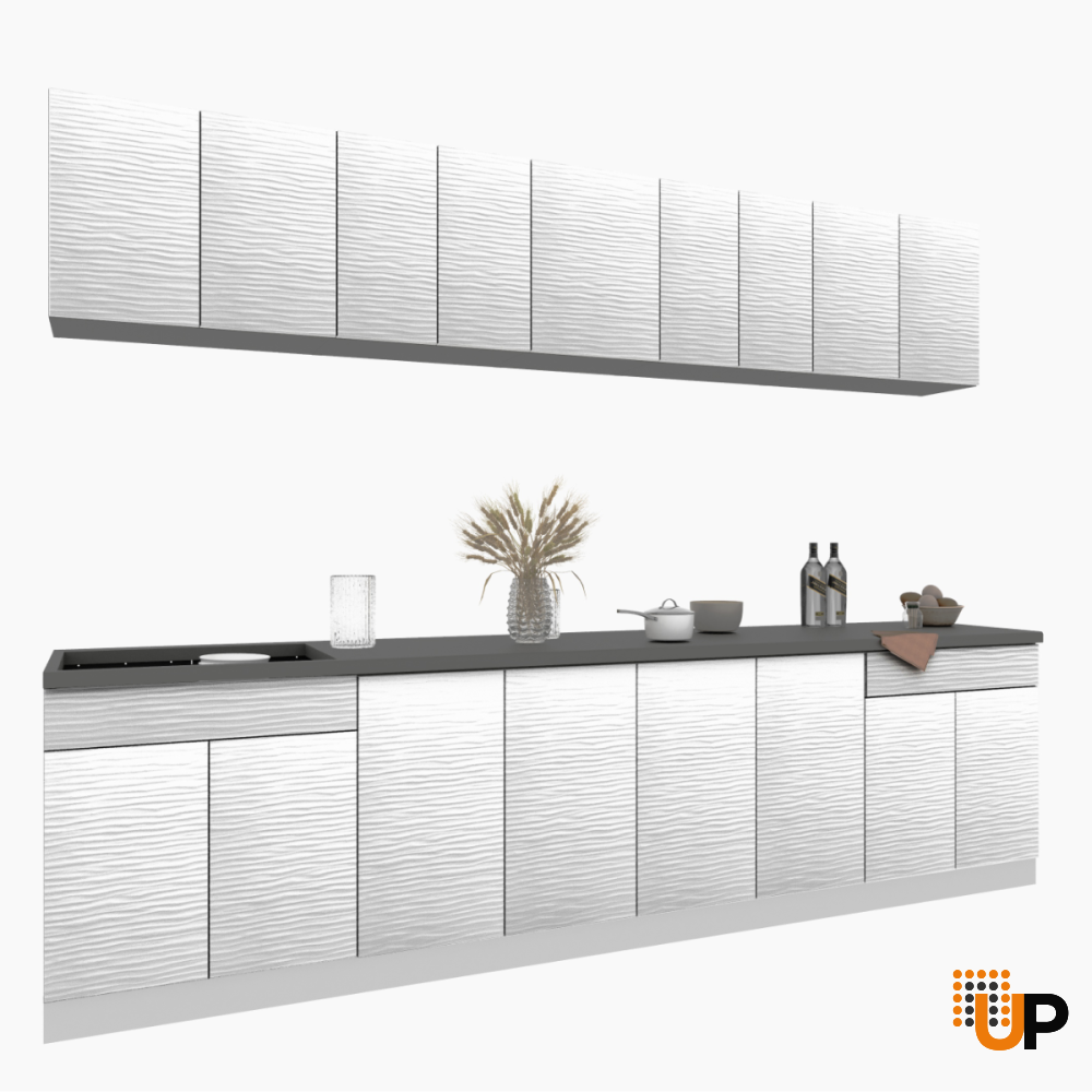Kitchen Soft Collection White Color 3D Surface Base Size 10Ft Wide photo#1