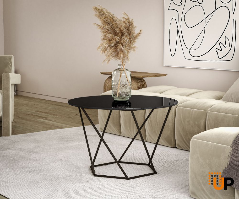 Coffe Table VENICE 23x17 BLACK GLASS photo#2