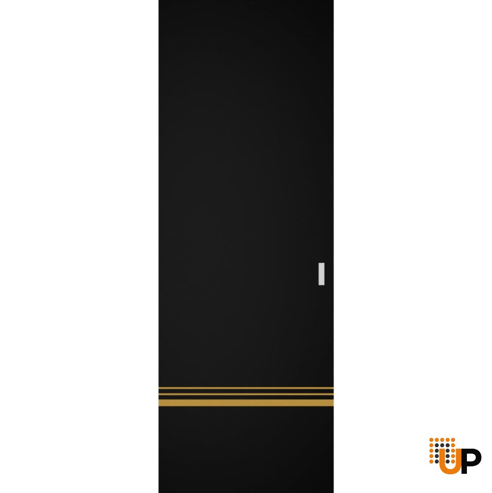 Hidden Barn | Planum 2010 Black Matte | Sturdy Finished Modern Doors | Magic Concealed Sliding Set 30" x 84" photo#1