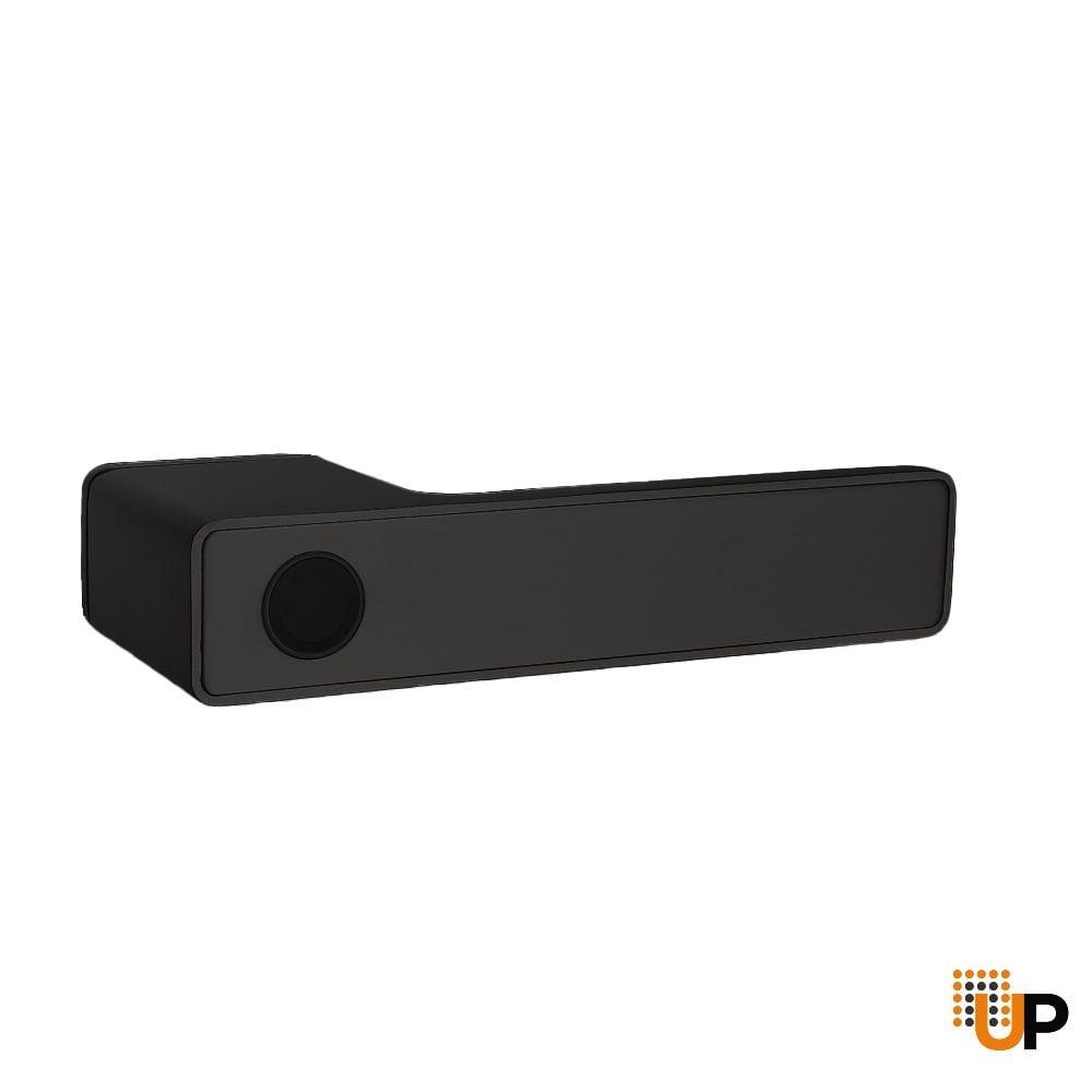 Interior Door Smart Fingerprint Euro Handle MONACO for With Lock, Black, ENTRY photo#1