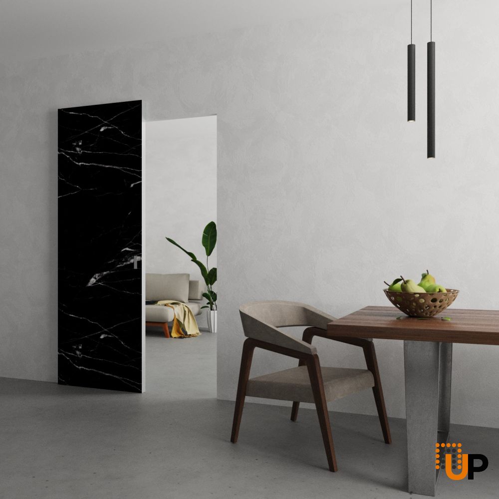 Hidden Barn with Silver Edges  -  Planum 0010 Nero Marquina 32" x 96" photo#2