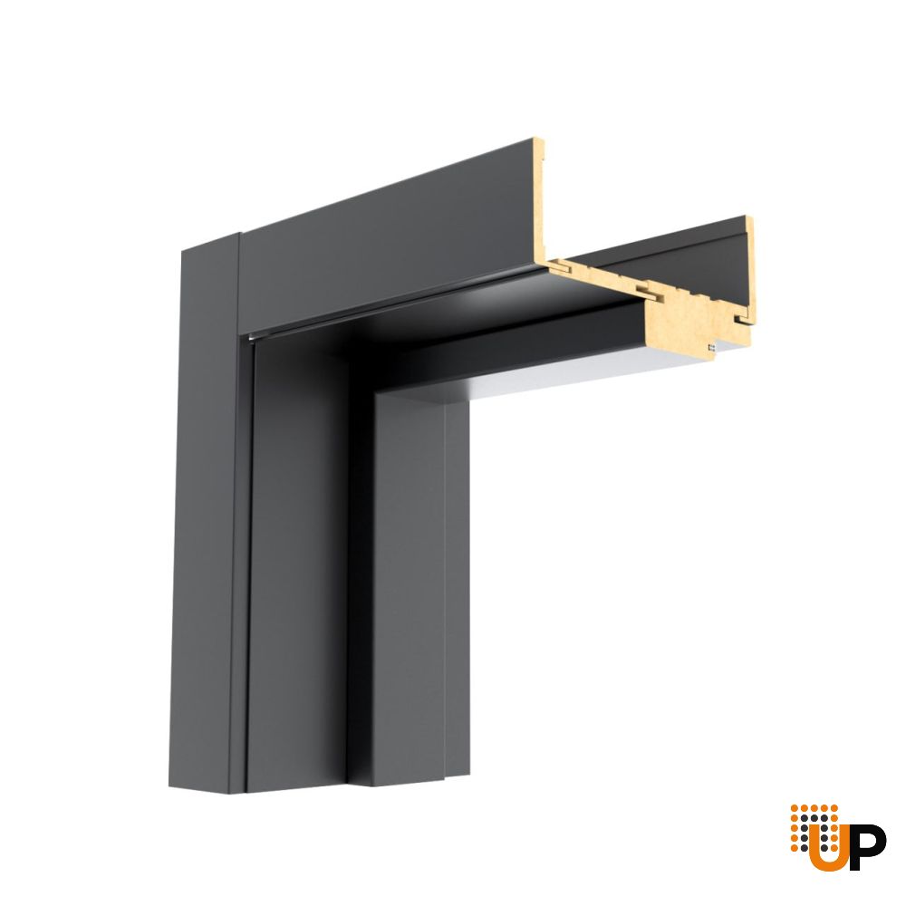 Modern Wood Interior Door with Hardware | Riviera 9001 Painted Grey 34" x 88" | Single Panel Frame Trims | Bathroom Bedroom Sturdy Doors photo#4