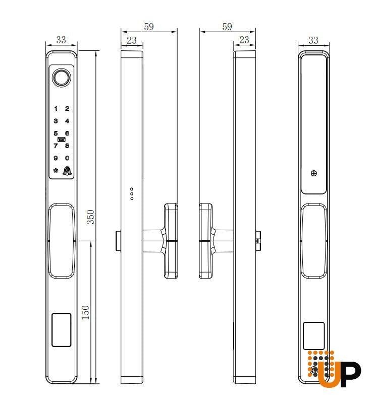 FingerPrint 055 Handle and Lock for Deux Ronex Door photo#2