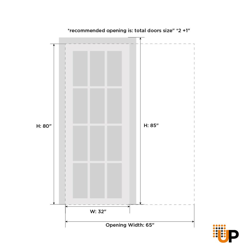 Sliding Pocket Door 32 x 80 inches | BASIC 3001 Antique Oak | Kit Rail Hardware | Solid Wood Interior Bedroom Modern Doors photo#5