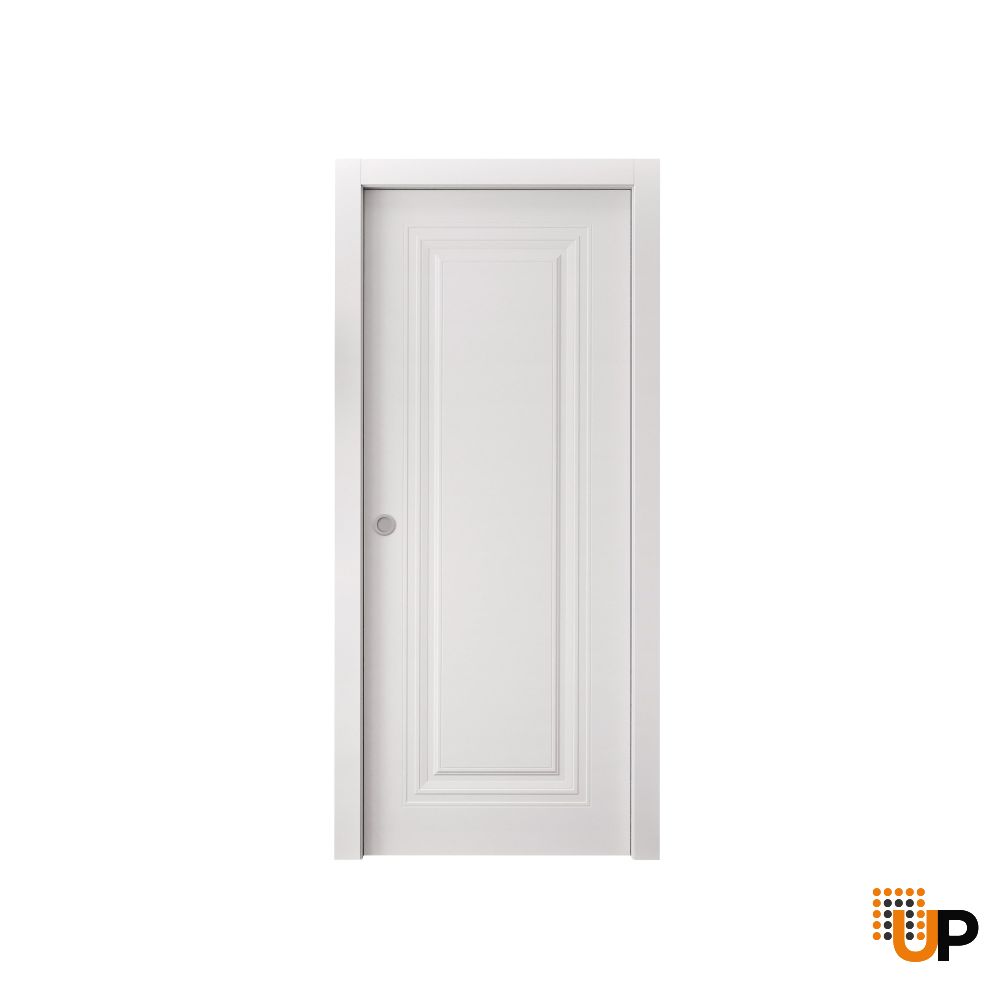 Sliding Pocket Door 18 x 84 inches | BASIC 9111 White | Kit Rail Hardware | Solid Wood Interior Bedroom Doors photo#1