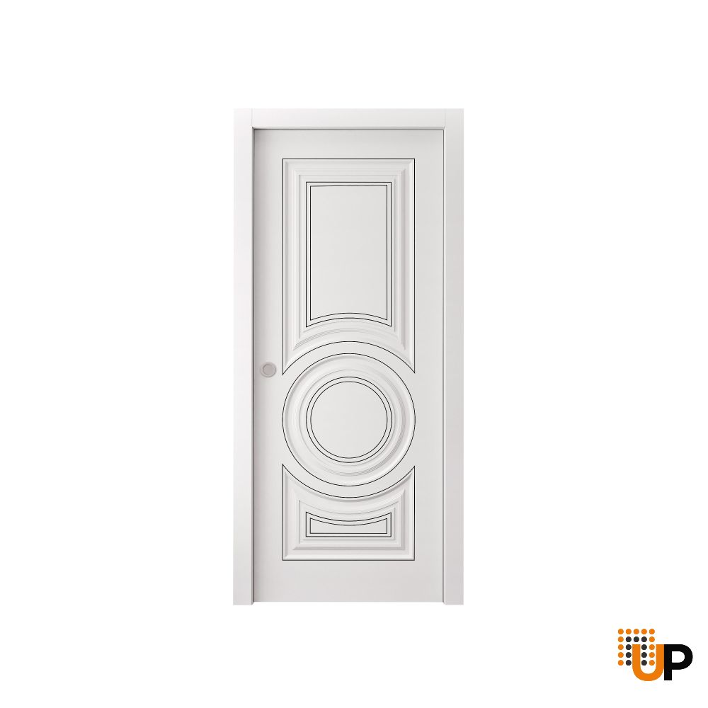 Sliding Pocket Door 18 x 84 inches | ROYAL 9855 White Enamel | Kit Rail Hardware | Solid Wood Interior Bedroom Doors photo#1