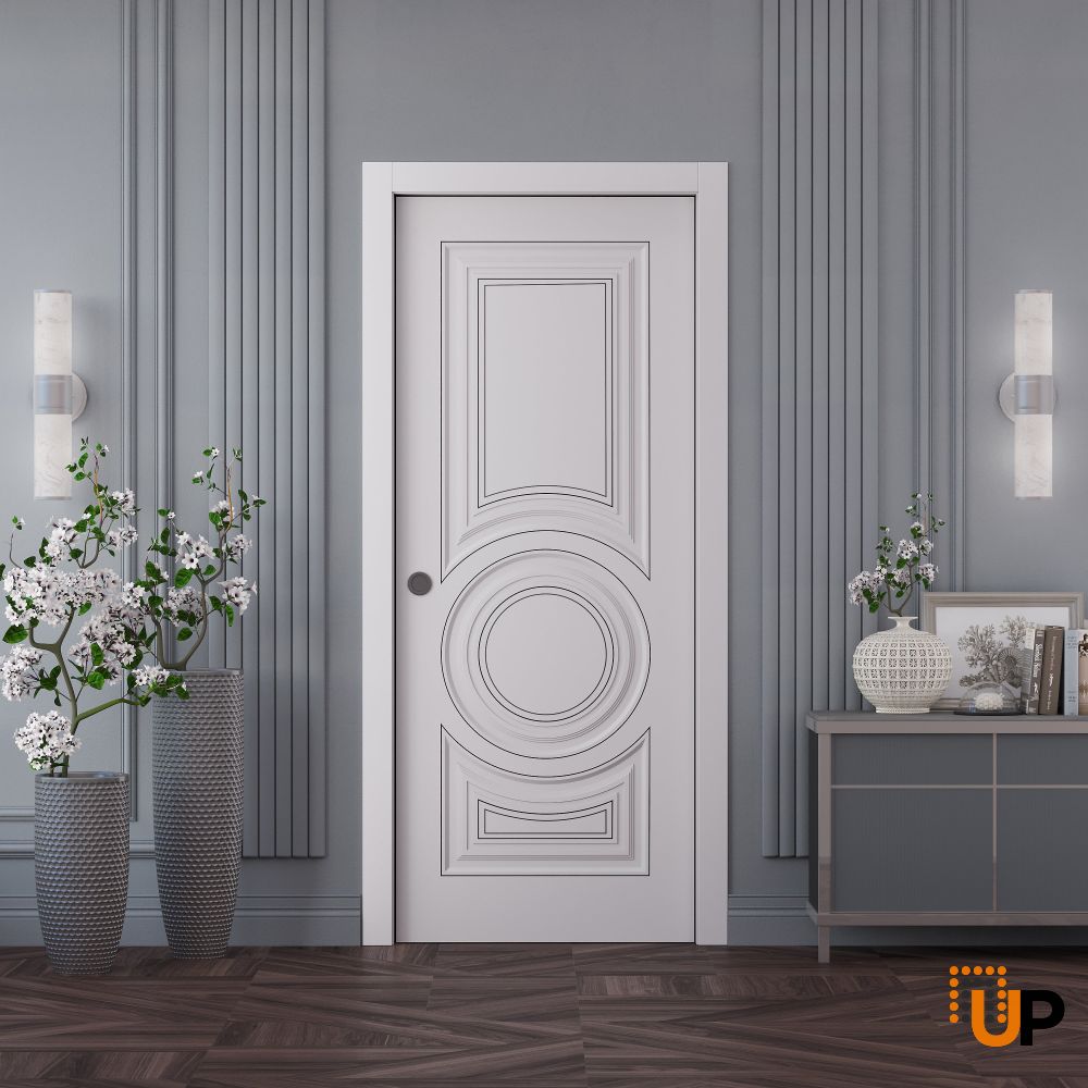 Sliding Pocket Door 18 x 84 inches | ROYAL 9855 White Enamel | Kit Rail Hardware | Solid Wood Interior Bedroom Doors photo#2