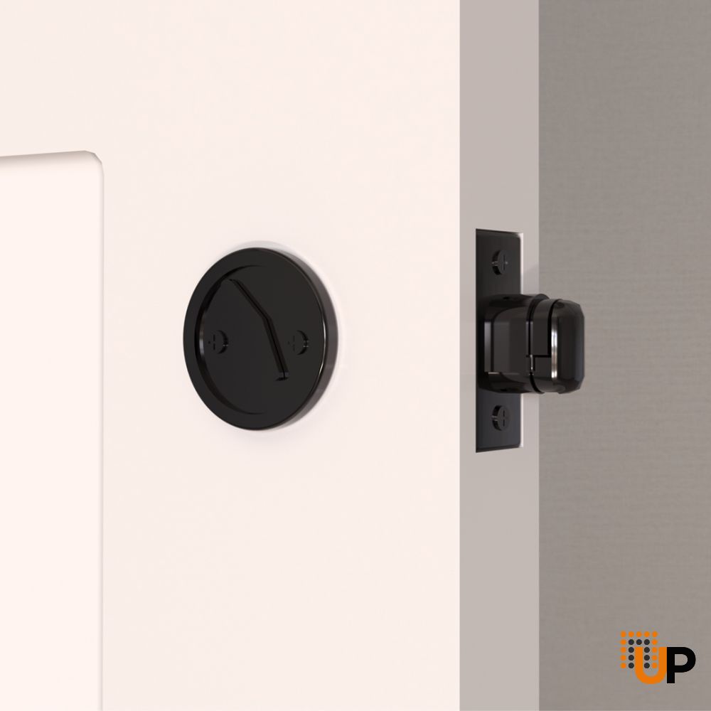 Round Sliding Pocket Lock Finger Pull - Black photo#2