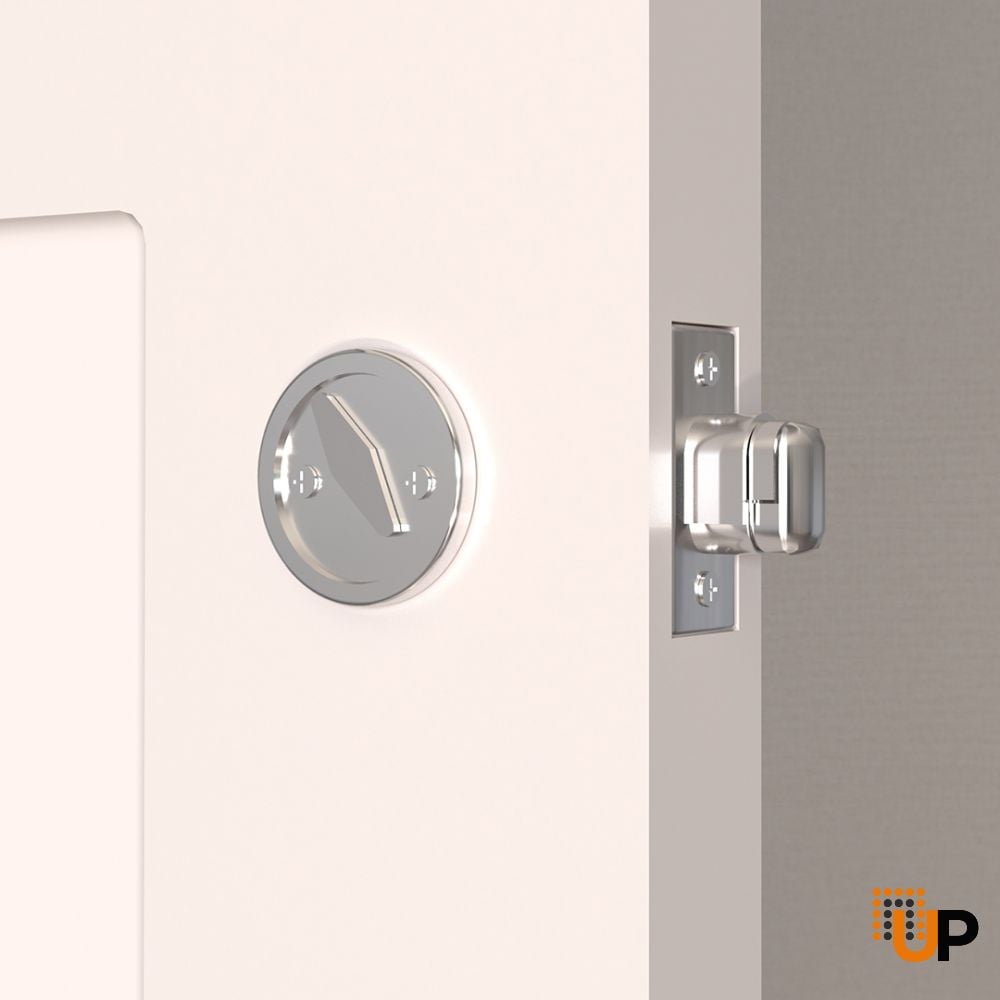 Round Sliding Pocket Lock Finger Pull - Silver photo#2