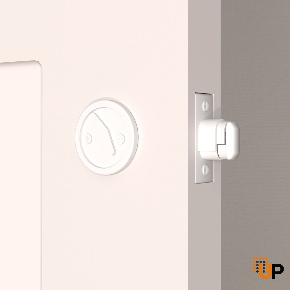 Round Sliding Pocket Lock Finger Pull - White photo#2