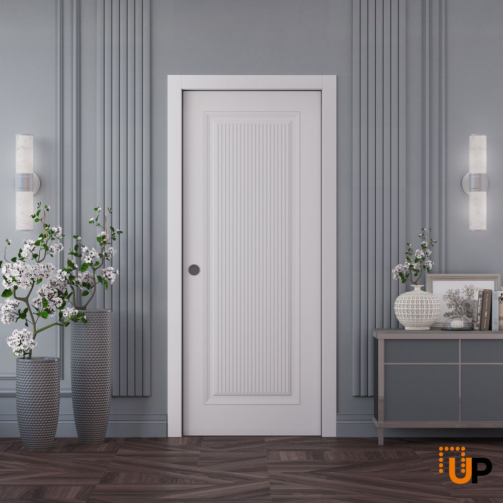 Sliding Pocket Door 36 x 96 inches | ROYAL 9888 White Enamel | Kit Rail Hardware | Solid Wood Interior Bedroom Doors photo#2