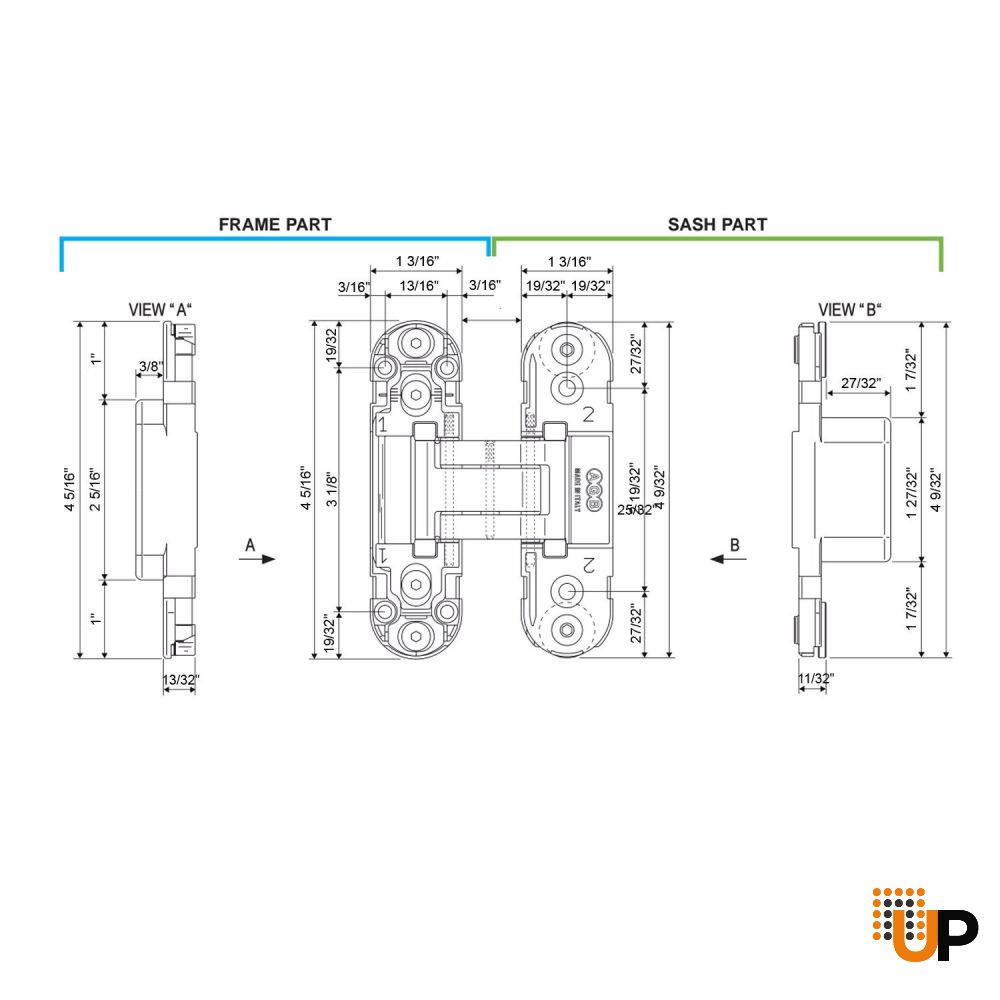Concealed hinge AGB Eclipse 2.0 Gold Interior Doors 1 Hinge photo#3