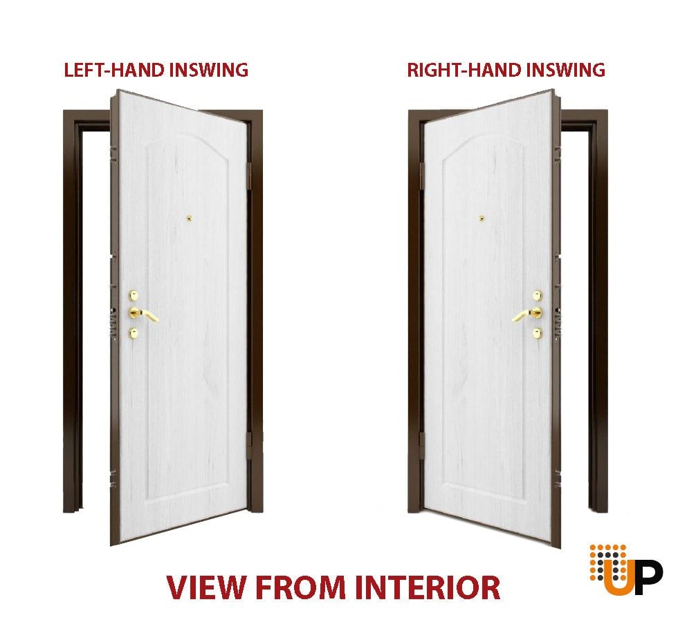 Front Exterior Prehung Steel Double Doors / Deux 1713 Natural Oak / Stainless Inserts Double Modern Painted-Right Hand photo#4