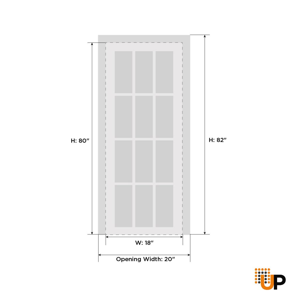 Interior Solid French Door 18 x 80 inches | BASIC 3001 Oak | Single Regular Panel Frame Handle | Bathroom Bedroom Modern Doors photo#5