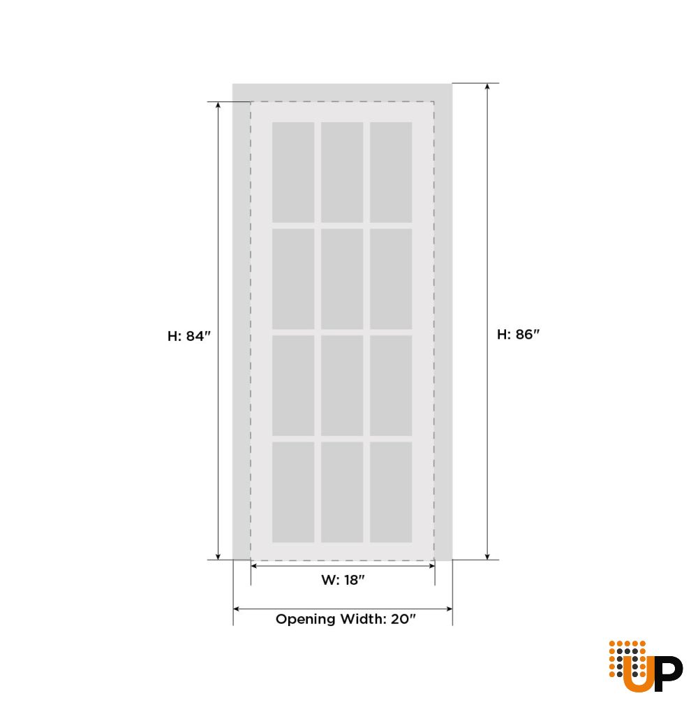 Interior Solid French Door 18 x 84 inches | BASIC 0111 Arctic White | Single Regular Panel Frame Handle | Bathroom Bedroom Modern Doors photo#5