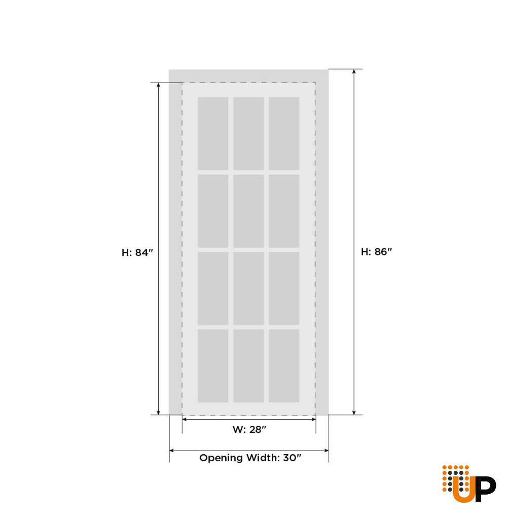 Interior Solid French Door 28 x 84 inches | BASIC 3002 Walnut | Single Regular Panel Frame Handle | Bathroom Bedroom Modern Doors photo#5