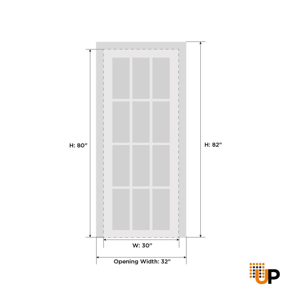 Interior Solid French Door 30 x 80 inches | BASIC 3001 Antique Oak | Single Regular Panel Frame Handle | Bathroom Bedroom Modern Doors photo#5