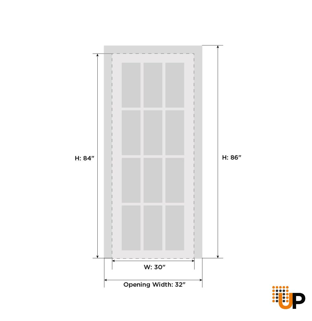 Interior Solid French Door 30 x 84 inches | BASIC 3001 Antique Oak | Single Regular Panel Frame Handle | Bathroom Bedroom Modern Doors photo#5