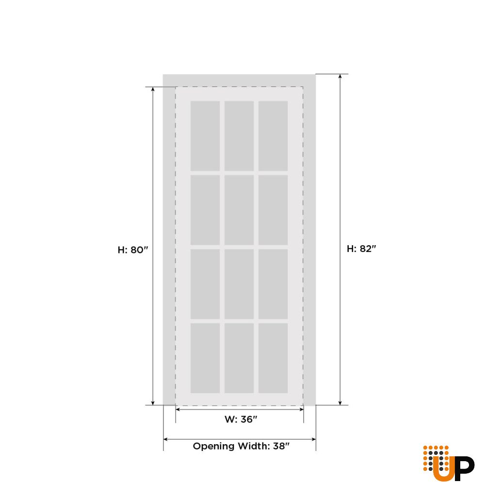 Interior Solid French Door 36 x 80 inches | BASIC 3001 Walnut | Single Regular Panel Frame Handle | Bathroom Bedroom Modern Doors photo#5