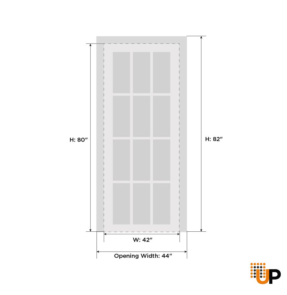 Interior Solid French Door 42 x 80 inches | BASIC 0111 Arctic White | Single Regular Panel Frame Handle | Bathroom Bedroom Modern Doors photo#5