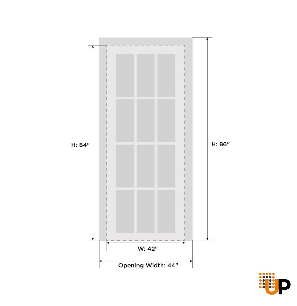 Interior Solid French Door 42 x 84 inches | BASIC 0111 Arctic White | Single Regular Panel Frame Handle | Bathroom Bedroom Modern Doors photo#5
