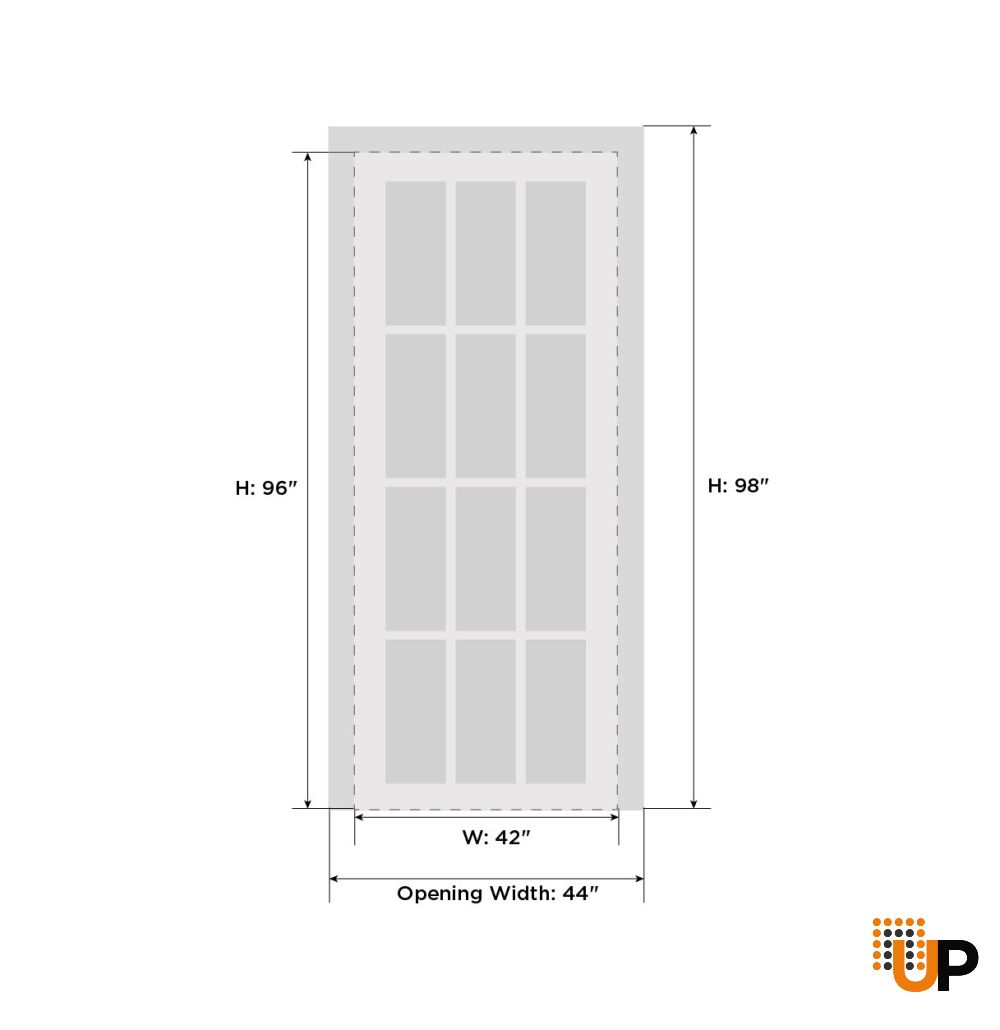 Interior Solid French Door 42 x 96 inches | Ego 5012 Painted Grey Oak | Single Regular Panel Frame Handle | Bathroom Bedroom Modern Doors photo#6