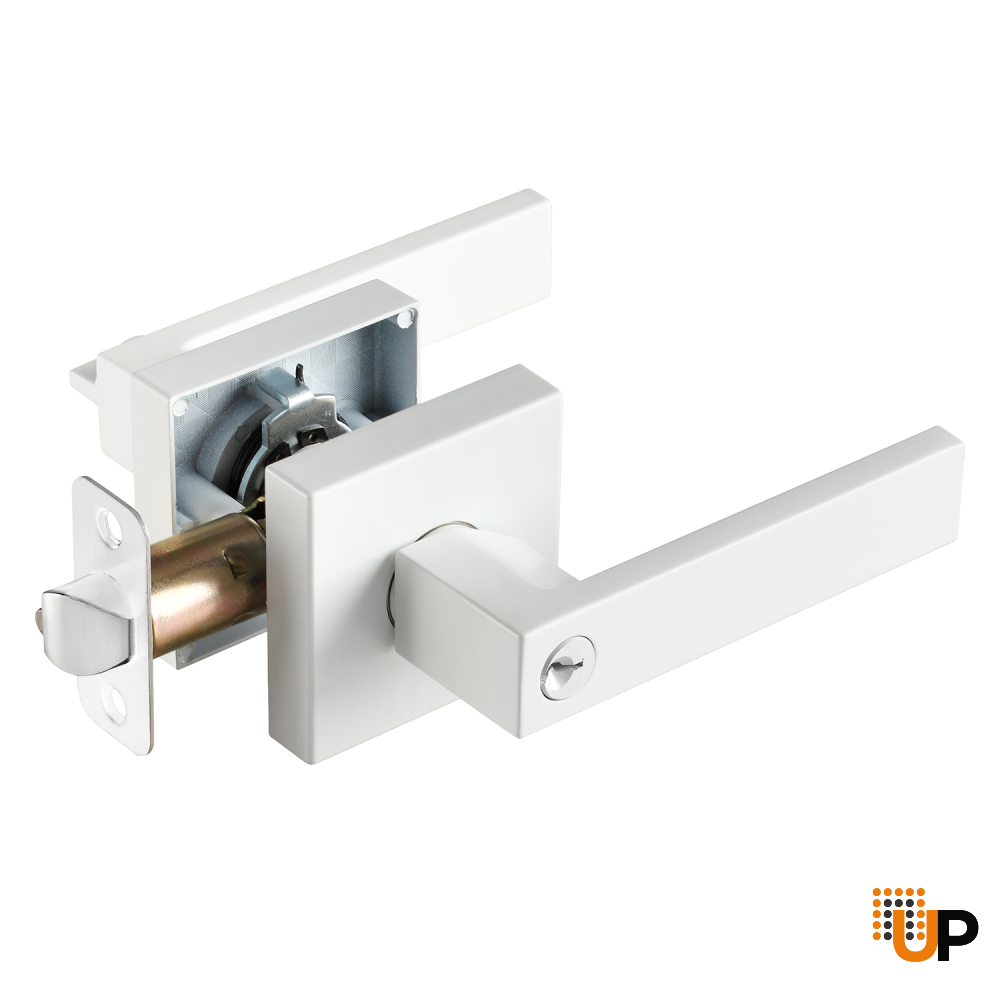 Modern Square Handle - White Entry (key lock) photo#1