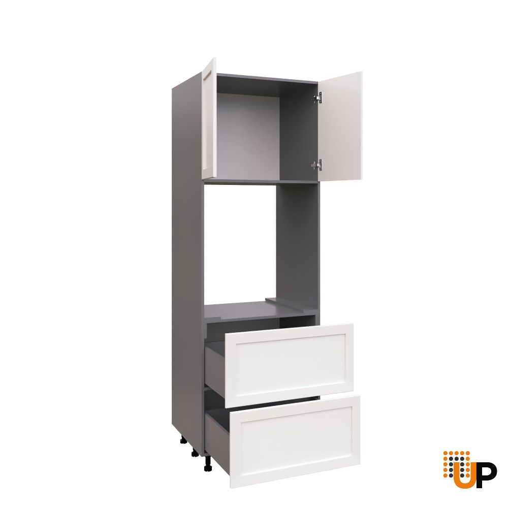 UDOC3090DD-SD-GRE Tall Double Oven Cabinets -with Shaker White Matt door photo#2