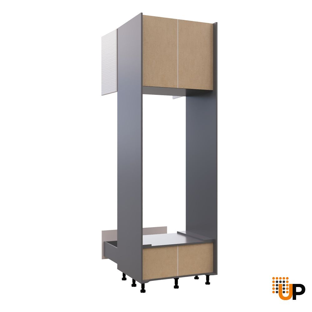 SOC3096DD-DD-GRE Tall Single Oven Cabinets -with White Gloss 3D door photo#2