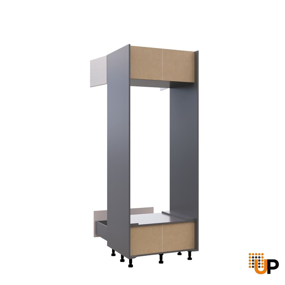 SOC3084DD-DD-GRE Tall Single Oven Cabinets -with White Gloss 3D door photo#3