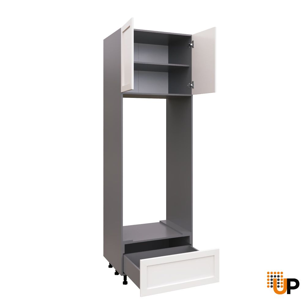 SOC3096DD-DD-GRE Tall Single Oven Cabinets -with Shaker White Matt door photo#2