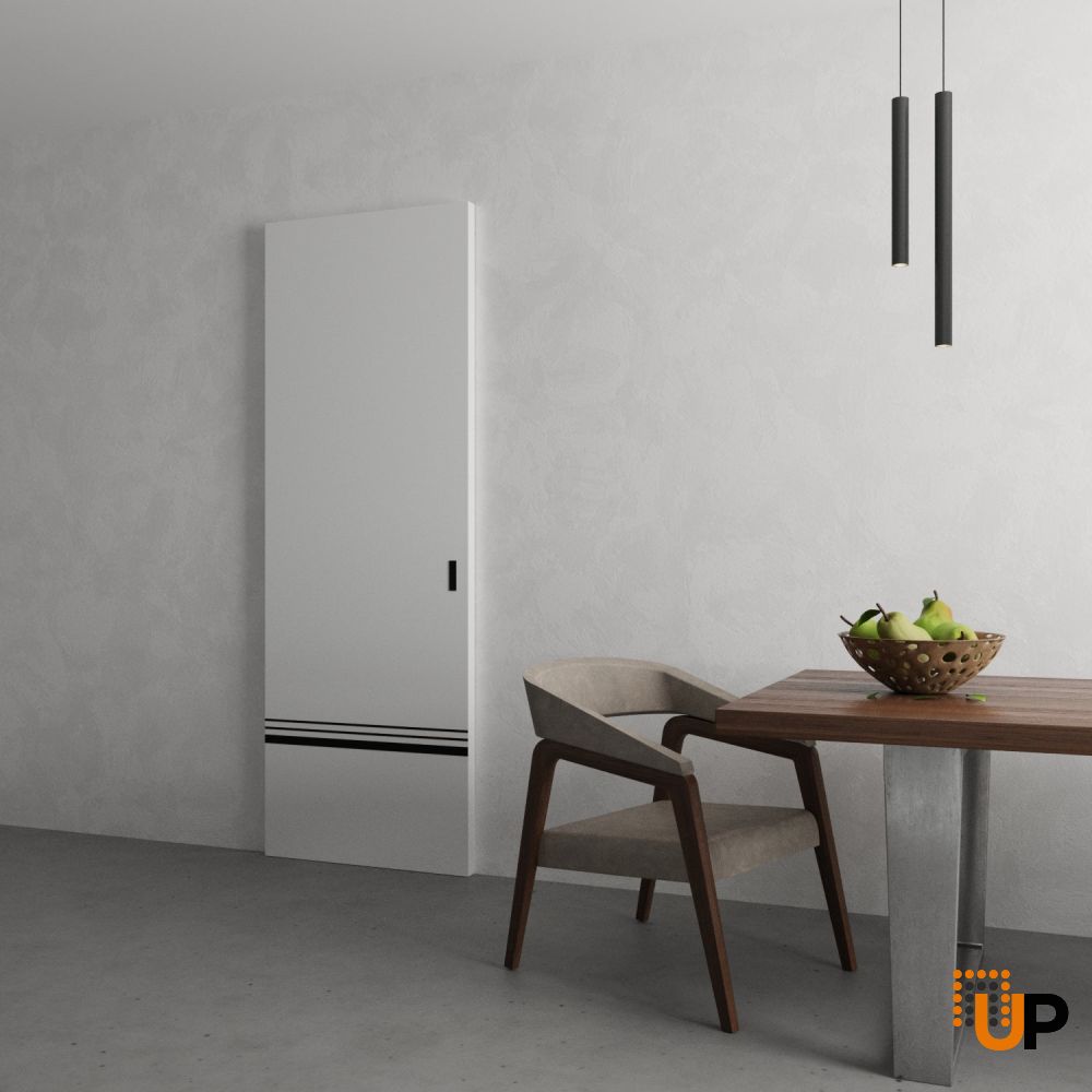 Hidden Barn | Planum 0012 White Silk | Sturdy Finished Doors | Magic Concealed Sliding Set 32" x 96" photo#4